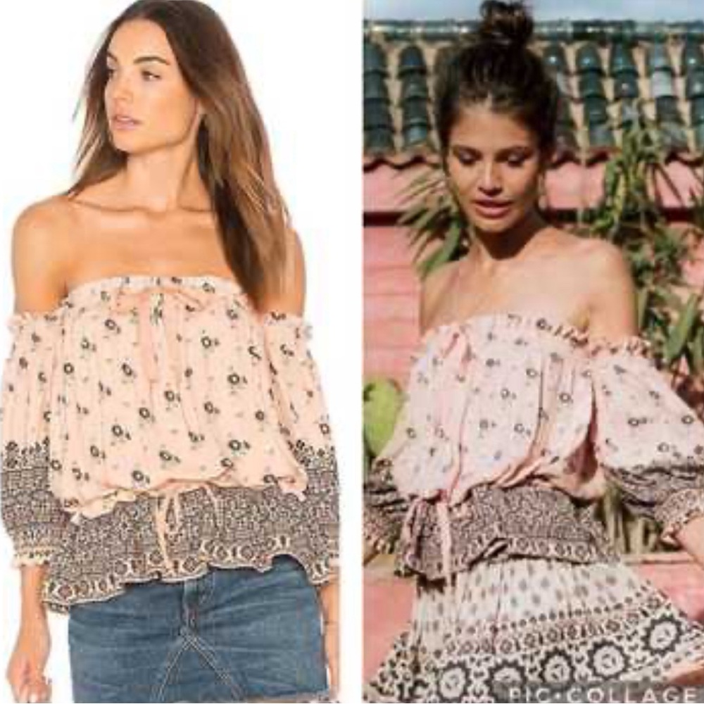 Spell & The Gypsy Lionheart Off-Shoulder Top in Sundown